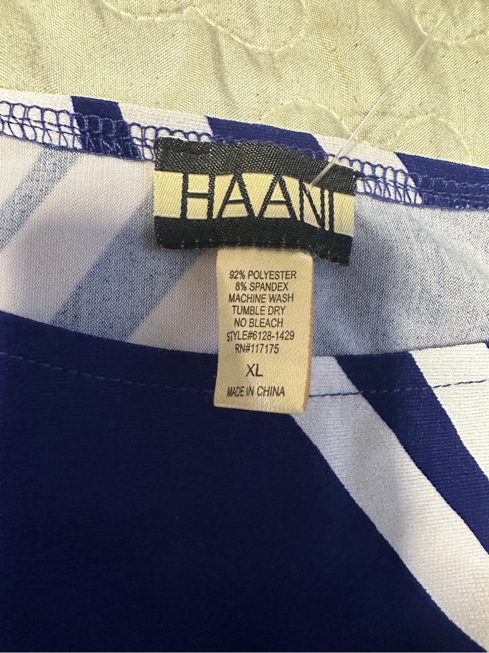 Haani Blue and White Geometric Design Dress